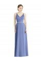 Satin A-Line Long Sleeveless Periwinkle Bridesmaid Dress Barrie