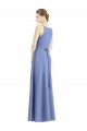 Satin A-Line Long Sleeveless Periwinkle Bridesmaid Dress Barrie