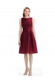 Satin A-Line Knee Length Sleeveless Burgundy Cocktail Dresses Barrie