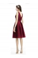 Satin A-Line Knee Length Sleeveless Burgundy Cocktail Dresses Barrie