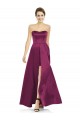Satin A-Line Long Sleeveless Merlot Bridesmaid Dress Barrie