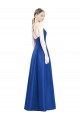 Satin A-Line Long Sleeveless Criss Cross Open Back Bridesmaid Dress Barrie