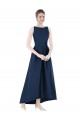 Satin A-Line Long Sleeveless High Low Bridesmaid Dress Barrie