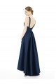 Satin A-Line Long Sleeveless High Low Bridesmaid Dress Barrie