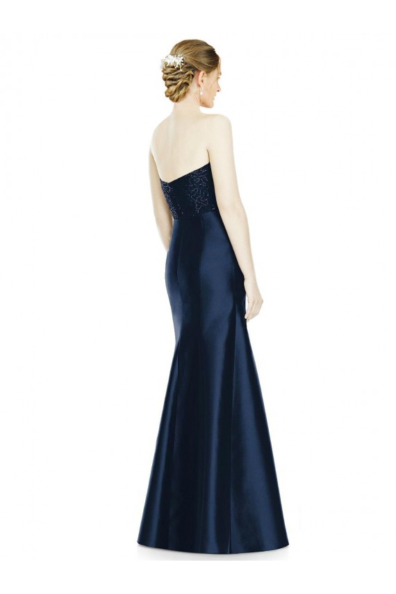 Satin Mermaid Long Sleeveless Evening Dress / Bridesmaid Dress Barrie