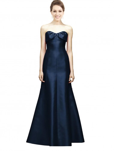 Satin Mermaid Long Sleeveless Bridesmaid Evening Dress Barrie