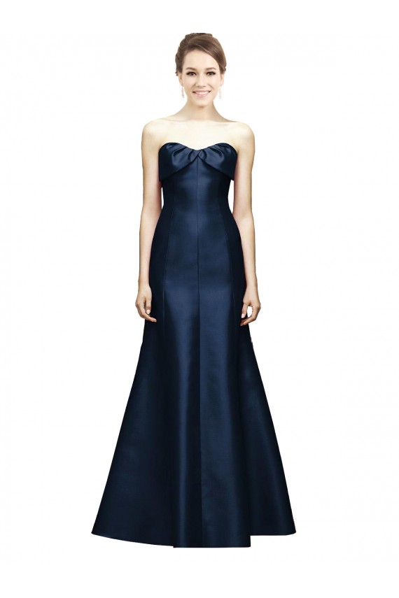 Satin Mermaid Long Sleeveless Bridesmaid Evening Dress Barrie
