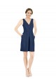 Satin A-Line Knee Length Sleeveless Open Back Evening Gown / Bridesmaid Dress Barrie
