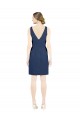 Satin A-Line Knee Length Sleeveless Open Back Evening Gown / Bridesmaid Dress Barrie