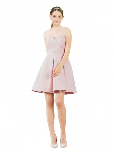 Satin A-Line Knee Length Sleeveless Evening Gown / Bridesmaid Dress Barrie