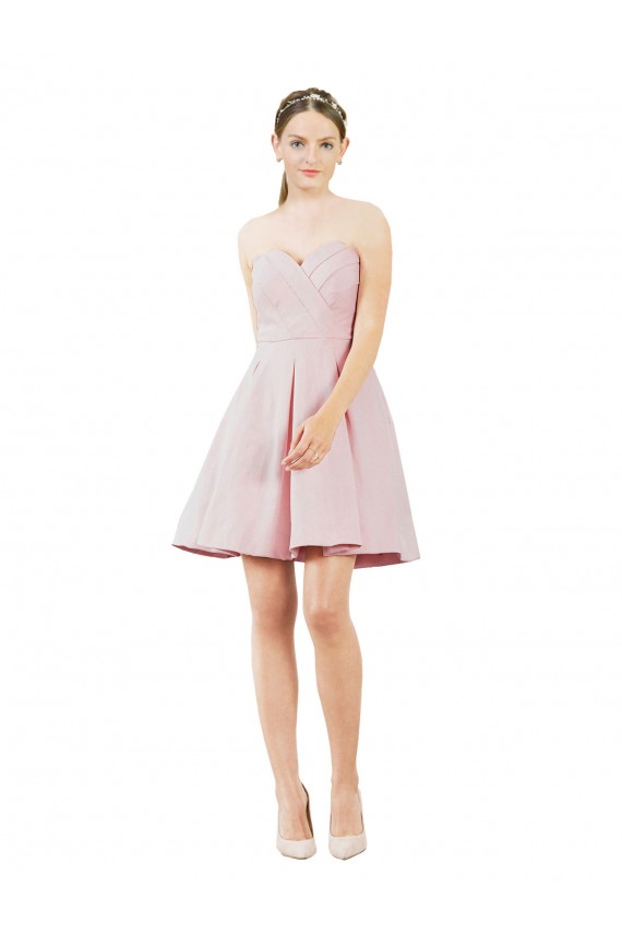 Satin A-Line Knee Length Sleeveless Evening Gown / Bridesmaid Dress Barrie