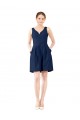 Satin A-Line Knee Length Sleeveless Bridesmaid Gown Barrie