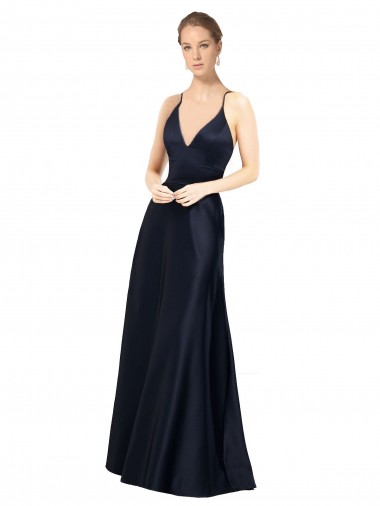 Satin A-Line Long Sleeveless Prom Dress / Bridal Party Dress Barrie