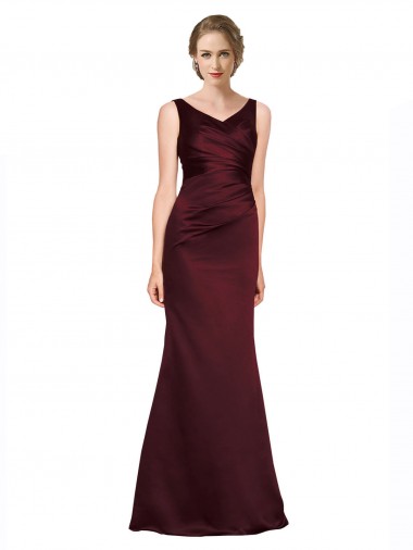 Satin A-Line Long Sleeveless Low Back Black Tie Evening Gown / Prom Dress / Bridesmaid Dress Barrie