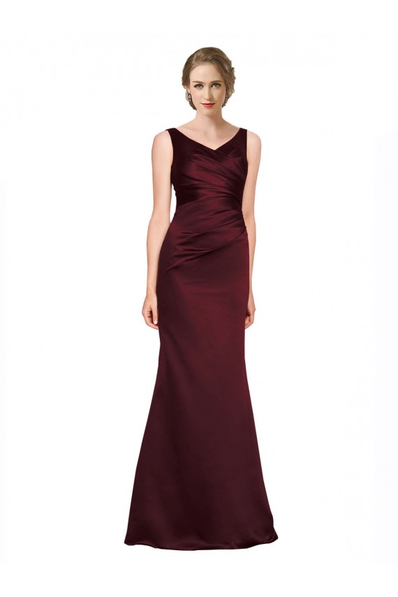 Satin A-Line Long Sleeveless Low Back Black Tie Evening Gown / Prom Dress / Bridesmaid Dress Barrie