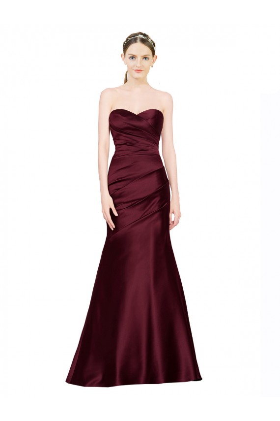 Satin Mermaid Long Sleeveless Low Back Formal Evening Gown / Prom Dress / Bridesmaid Dress Barrie