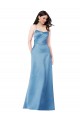 Satin Sheath Long Sleeveless Criss Cross Back Formal Evening Gown / Prom Dress / Bridesmaid Dress Barrie