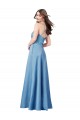 Satin Sheath Long Sleeveless Criss Cross Back Formal Evening Gown / Prom Dress / Bridesmaid Dress Barrie