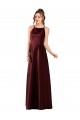 Satin A-Line Sleeveless Burgundy Gold Prom Dress / Bridesmaid Dress Barrie