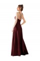 Satin A-Line Sleeveless Burgundy Gold Prom Dress / Bridesmaid Dress Barrie