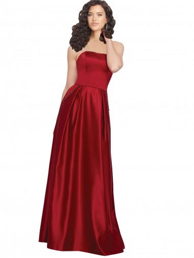 Satin Long A-Line Sleeveless Prom Dress / Bridesmaid Dress Barrie
