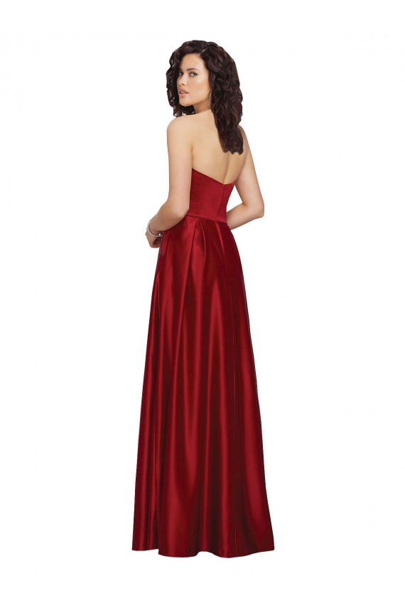 Satin Long A-Line Sleeveless Prom Dress / Bridesmaid Dress Barrie