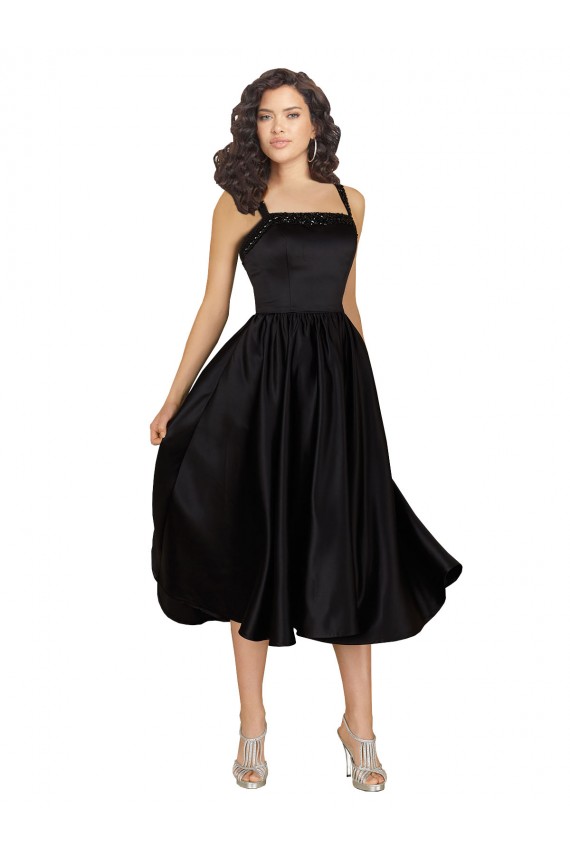 Satin A-Line Knee Length Sleeveless Prom Dress / Bridesmaid Dress Barrie
