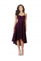 Satin A-Line Short Sleeveless Criss Cross Back High Low Prom Dress / Bridesmaid Dress Barrie