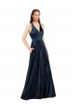 Satin A-Line Long Sleeveless Keyhole Back Formal Evening Gown / Prom Dress / Bridesmaid Dress Barrie