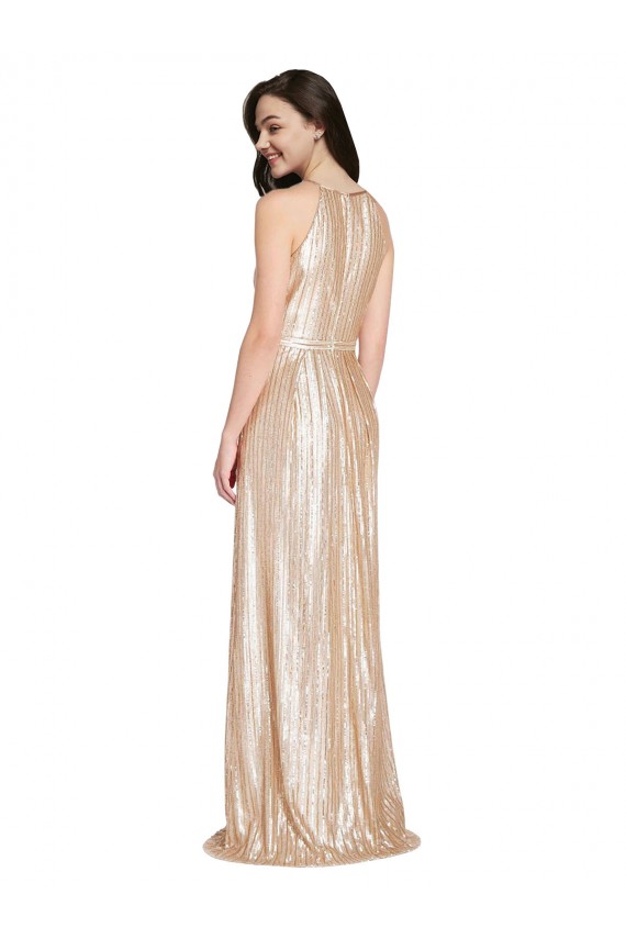 Sequin Sheath Long Sleeveless Formal Evening Gown / Prom Dress / Bridesmaid Dress Barrie