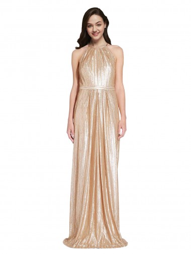 Sequin Sheath Long Sleeveless Formal Evening Gown / Prom Dress / Bridesmaid Dress Barrie