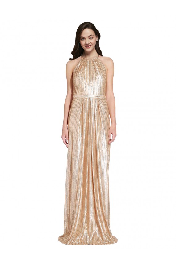 Sequin Sheath Long Sleeveless Formal Evening Gown / Prom Dress / Bridesmaid Dress Barrie
