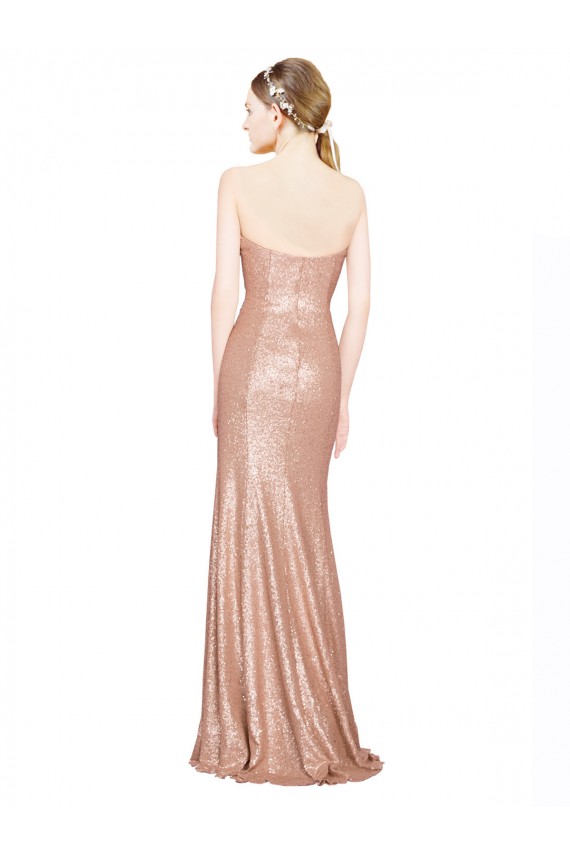 Sequin A-Line Long Sleeveless Low Back Formal Evening Gown / Prom Dress / Bridesmaid Dress Barrie