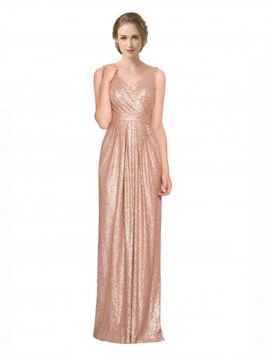 Sequin Sheath Long Sleeveless Bridesmaid Dress / Evening Dress Barrie