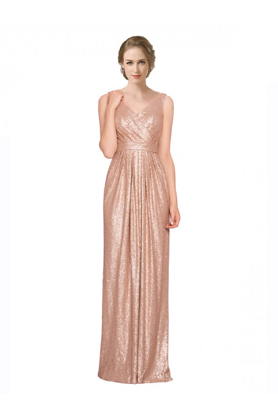 Sequin Sheath Long Sleeveless Bridesmaid Dress / Evening Dress Barrie