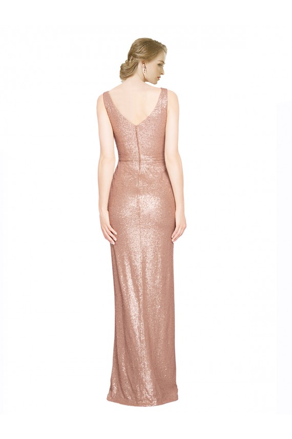 Sequin Sheath Long Sleeveless Bridesmaid Dress / Evening Dress Barrie