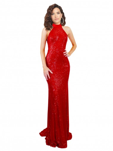 Sequin Mermaid Long Sleeveless Open Back Formal Evening Gown / Prom Dress / Bridesmaid Dress Barrie