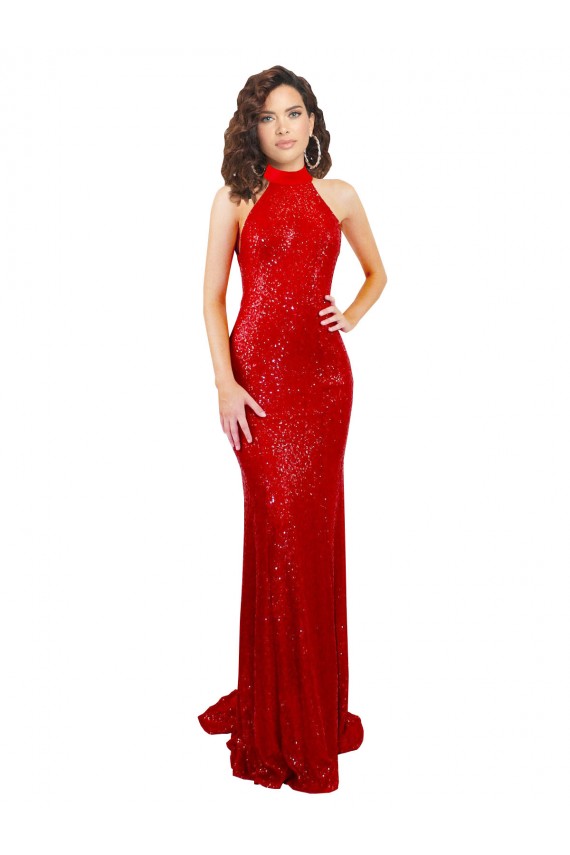 Sequin Mermaid Long Sleeveless Open Back Formal Evening Gown / Prom Dress / Bridesmaid Dress Barrie