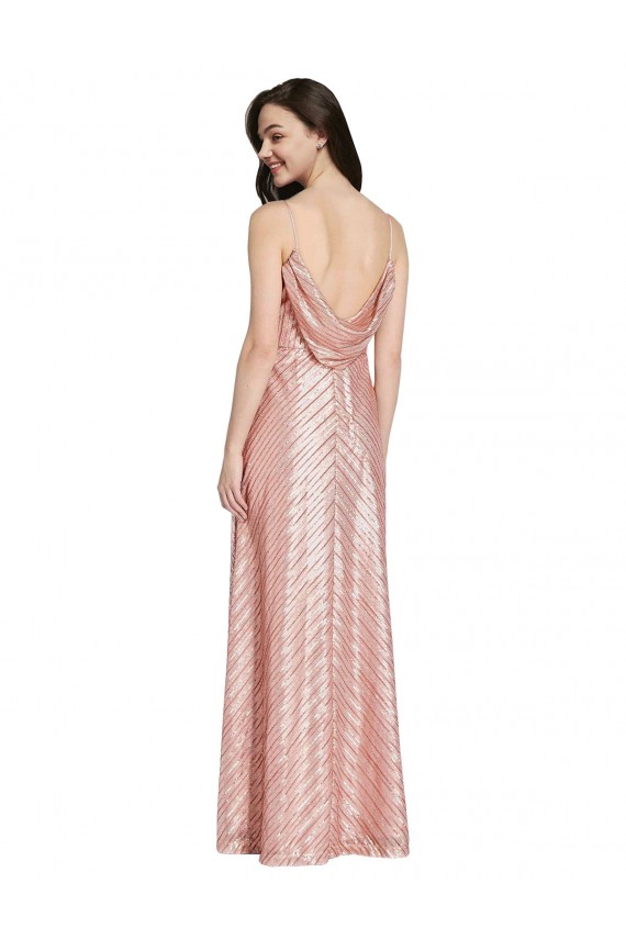 Sequin Sheath Long Sleeveless Low Back Formal Evening Gown / Prom Dress / Bridesmaid Dress Barrie