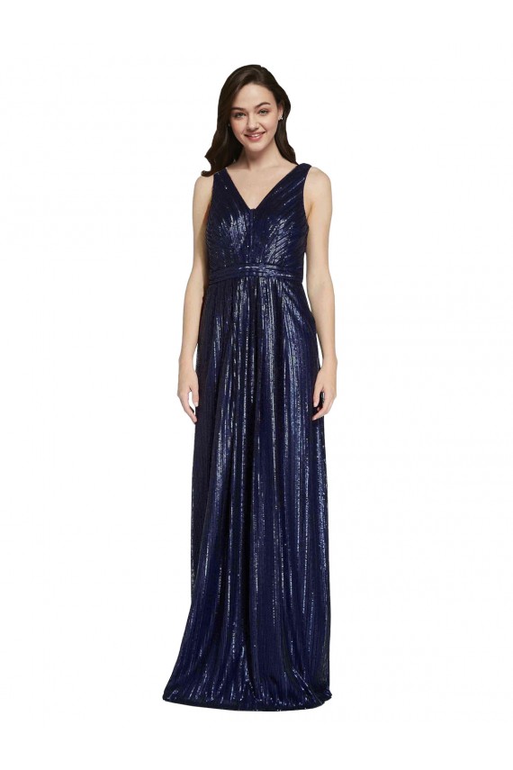 Sequin Sheath Long Sleeveless V-Back Formal Evening Gown / Prom Dress / Bridesmaid Dress Barrie