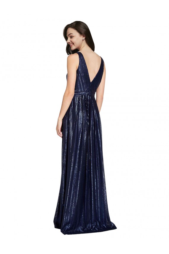 Sequin Sheath Long Sleeveless V-Back Formal Evening Gown / Prom Dress / Bridesmaid Dress Barrie