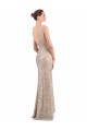 Sequin & Sparkling Sequin Sheath Long Sleeveless Low Back Formal Evening Gown / Prom Dress / Bridesmaid Dress Barrie