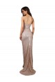 Sequin Mermaid Long Sleeveless Low Back High Slit Prom Dresses Barrie