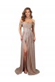 Sequin A-Line Long Sleeveless High Slit Prom Dresses Barrie