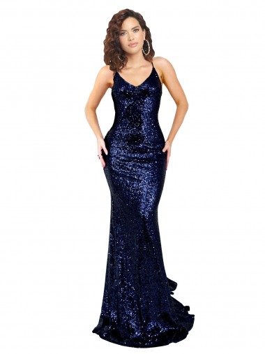 Sequin Mermaid Long Sleeveless Low Back Formal Evening Gown / Prom Dress / Bridesmaid Dress Barrie