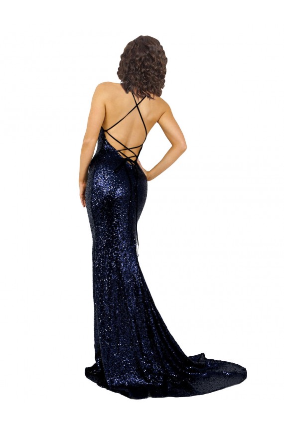 Sequin Mermaid Long Sleeveless Low Back Formal Evening Gown / Prom Dress / Bridesmaid Dress Barrie
