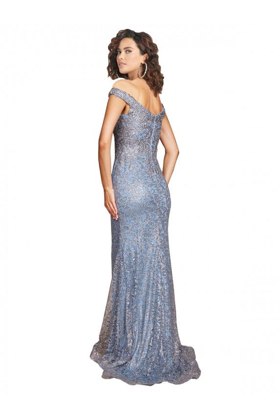 Sequin Mermaid Long Sleeveless High Slit Prom Dresses Barrie