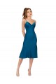 Silk like Satin A-Line Midi Length Sleeveless Low Back Prom Dress / Bridesmaid Dress Barrie