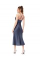 Silk like Satin Sheath Midi Length Sleeveless Criss Cross Back High Low Evening Gown / Prom Dress / Bridesmaid Dress Barrie