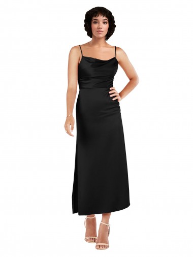 Silk like Satin A-Line Tea Length Sleeveless Formal Evening Gown / Prom Dress / Bridesmaid Dress Barrie